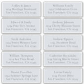 カスタマイズ可能な結婚青のゲスト住所 シール (正面)