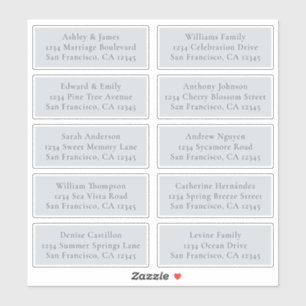 カスタマイズ可能な結婚青のゲスト住所 シール