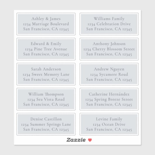 カスタマイズ可能な結婚青のゲスト住所 シール (シート)