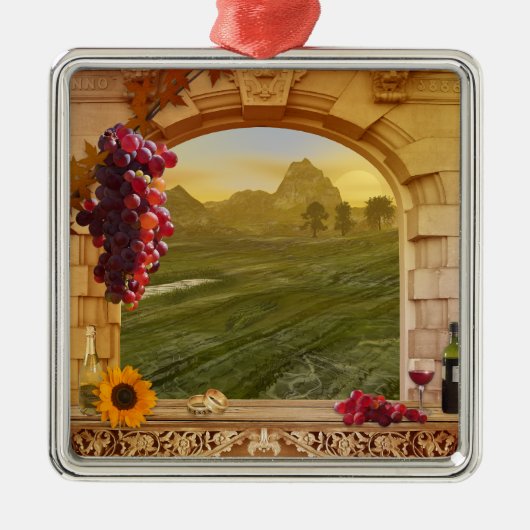 カスタマイズ可能な結婚Vineyard (s)写真オーナメント セラミックオーナメント (正面)