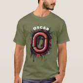 カスタマイズ可能な絵を描都市スレイモノグラム「O」 Tシャツ (正面)
