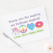 カスタマイズ可能な絵文字ありがとうステッカー 長方形シール (封筒)