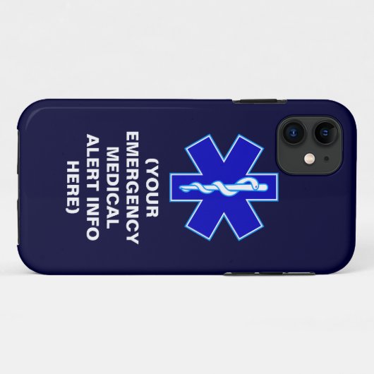 カスタマイズ可能な緊急の医学の注意深いiPhoneのケース Case-Mate iPhoneケース (裏面(横))