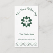 カスタマイズ可能な緑と白フローリスト(フラット) ロイヤリティカード (正面)