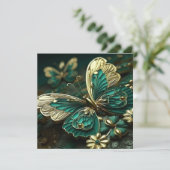 カスタマイズ可能な緑と金ゴールドヴィンテージ蝶 (スタンド正面)