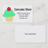 カスタマイズ可能な緑のカップケーキ 名刺 (正面/裏面)