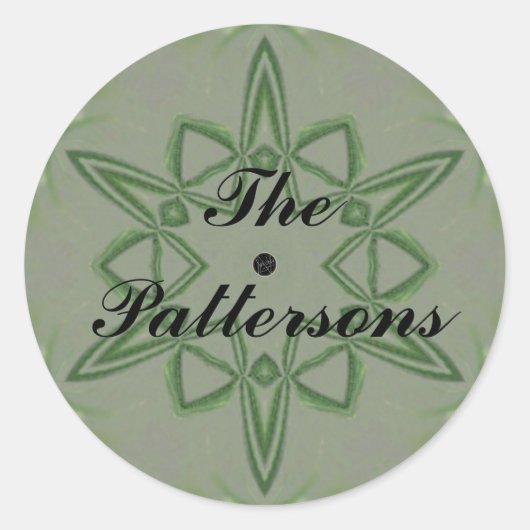 カスタマイズ可能な緑のケルト結び目模様星 ラウンドシール (正面)