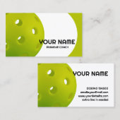 カスタマイズ可能な緑のリアルなピックボール 名刺 (正面/裏面)