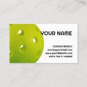 カスタマイズ可能な緑のリアルなピックボール 名刺 (裏面)