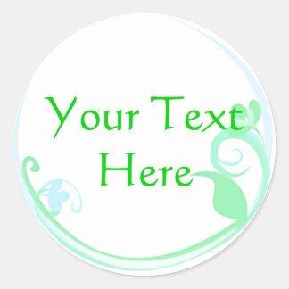 カスタマイズ可能な緑の花のシール ラウンドシール