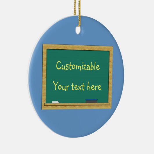 カスタマイズ可能な緑の黒板の挨拶- セラミックオーナメント (右)