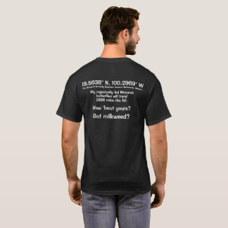 カスタマイズ可能な緯度と経度の(昆虫)オオカバマダラ、モナークバターフライ Tシャツ