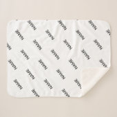 カスタマイズ可能な繰り返しモダン文字白と黒 シェルパブランケット (正面(横))