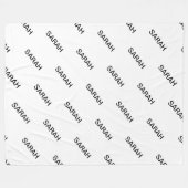 カスタマイズ可能な繰り返しモダン文字白と黒 フリースブランケット (正面(横))