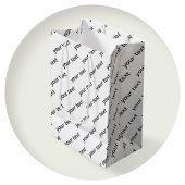 カスタマイズ可能な繰り返しモダン文字白と黒 ミディアムペーパーバッグ