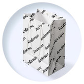 カスタマイズ可能な繰り返しモダン文字白と黒 ミディアムペーパーバッグ