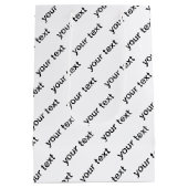 カスタマイズ可能な繰り返しモダン文字白と黒 ミディアムペーパーバッグ (裏面)