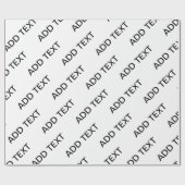 カスタマイズ可能な繰り返しモダン文字白と黒 ラッピングペーパー (フラット)