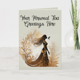 カスタマイズ可能な美しいアフリカの女性のシルエット カード