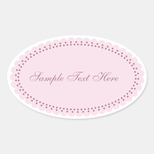 カスタマイズ可能な美しいエレガントピンク楕円 楕円形シール (正面)