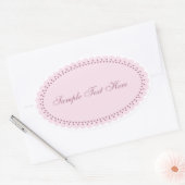 カスタマイズ可能な美しいエレガントピンク楕円 楕円形シール (封筒)