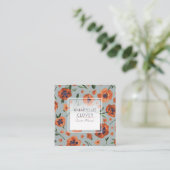 カスタマイズ可能な美しいオレンジ色のケシ スクエア名刺 (スタンド正面)