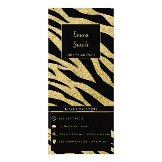 カスタマイズ可能な美しいサービスメニュー ラックカード (正面)