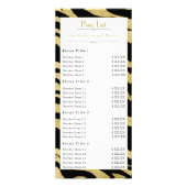 カスタマイズ可能な美しいサービスメニュー ラックカード (裏面)