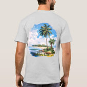 カスタマイズ可能な美しいトロピカルな風景 Tシャツ (裏面)