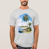 カスタマイズ可能な美しいトロピカルな風景 Tシャツ (正面)