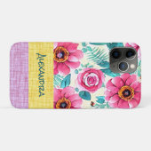 カスタマイズ可能な美しいフェミニンな植物模様 Case-Mate iPhoneケース (裏面(横))