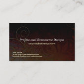 カスタマイズ可能な美しい茶色のカーリーの名刺 名刺 (裏面)