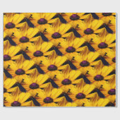 カスタマイズ可能な美しい黄色のデイジーの花 ラッピングペーパー (フラット)