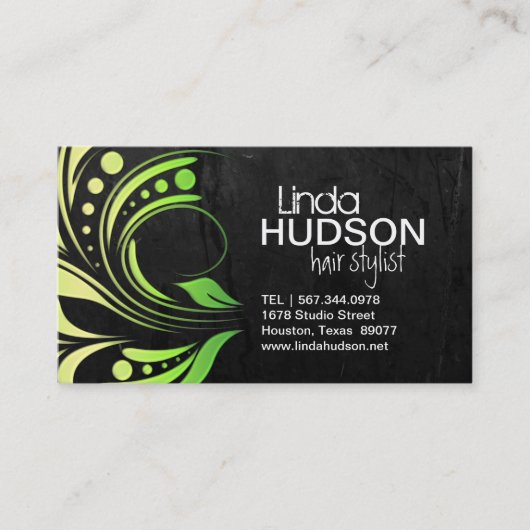 カスタマイズ可能な美容師の名刺 予約カード (正面)
