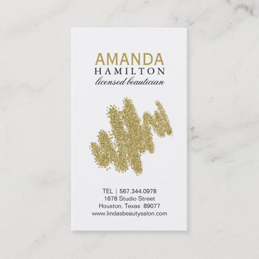 カスタマイズ可能な美容師の名刺 予約カード (正面)