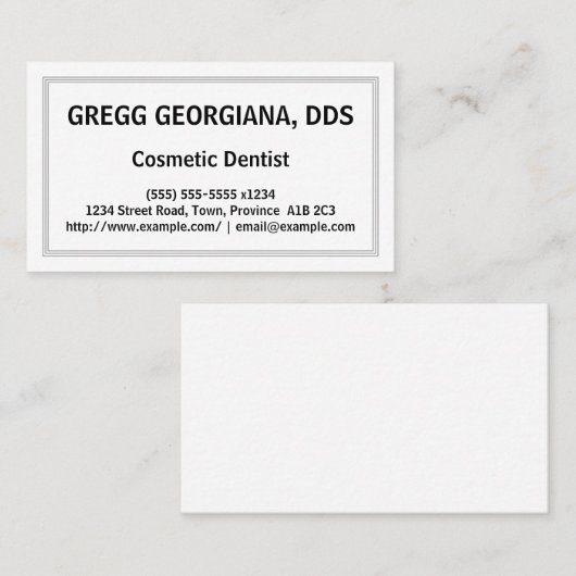 カスタマイズ可能な美容歯科医の名刺 名刺 (正面/裏面)