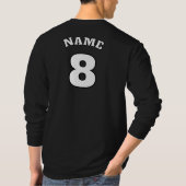 カスタマイズ可能な羽根付きサッカーボールロゴ 長袖Tシャツ Tシャツ (裏面)