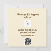 カスタマイズ可能な羽毛ありがとうご割引 シーズンカード (裏面)