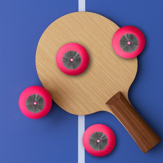 カスタマイズ可能な聖なるハート – グレーと白のカッコいい素晴らしい 卓球ボール