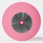 カスタマイズ可能な聖なるハート – グレーと白のカッコいい素晴らしい 卓球ボール (正面)