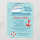 カスタマイズ可能な聖なる船のベビーシャワー招待状 招待状 (正面/裏面)