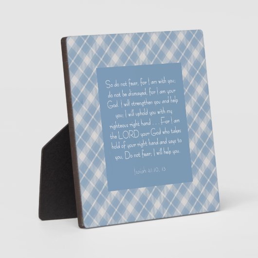 カスタマイズ可能な聖書の詩 イザヤ書 41:10, 13 フォトプラーク (正面)