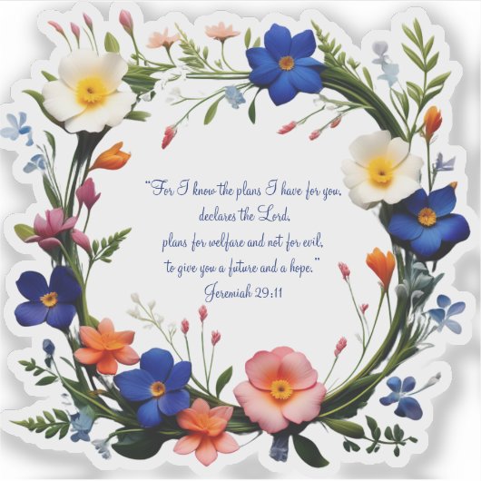 カスタマイズ可能な聖書の詩 個別カットのビニールステッカー シール (正面)