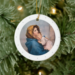 カスタマイズ可能な聖母マリアのクリスマス セラミックオーナメント