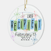 カスタマイズ可能な肝受贈者とライフセラのギフト セラミックオーナメント (左)