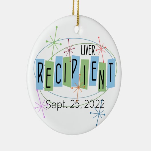カスタマイズ可能な肝臓の受領者と生命の贈り物 セラミックオーナメント (右)