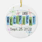 カスタマイズ可能な肝臓の受領者と生命の贈り物 セラミックオーナメント (正面)