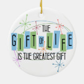 カスタマイズ可能な肝臓の受領者と生命の贈り物 セラミックオーナメント (裏面)