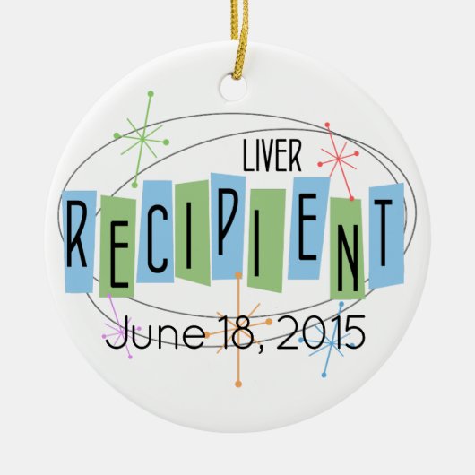 カスタマイズ可能な肝臓受け取り手とカスタム写真付き セラミックオーナメント (正面)