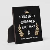 カスタマイズ可能な肺がん遺族葉月桂樹 フォトプラーク (正面)